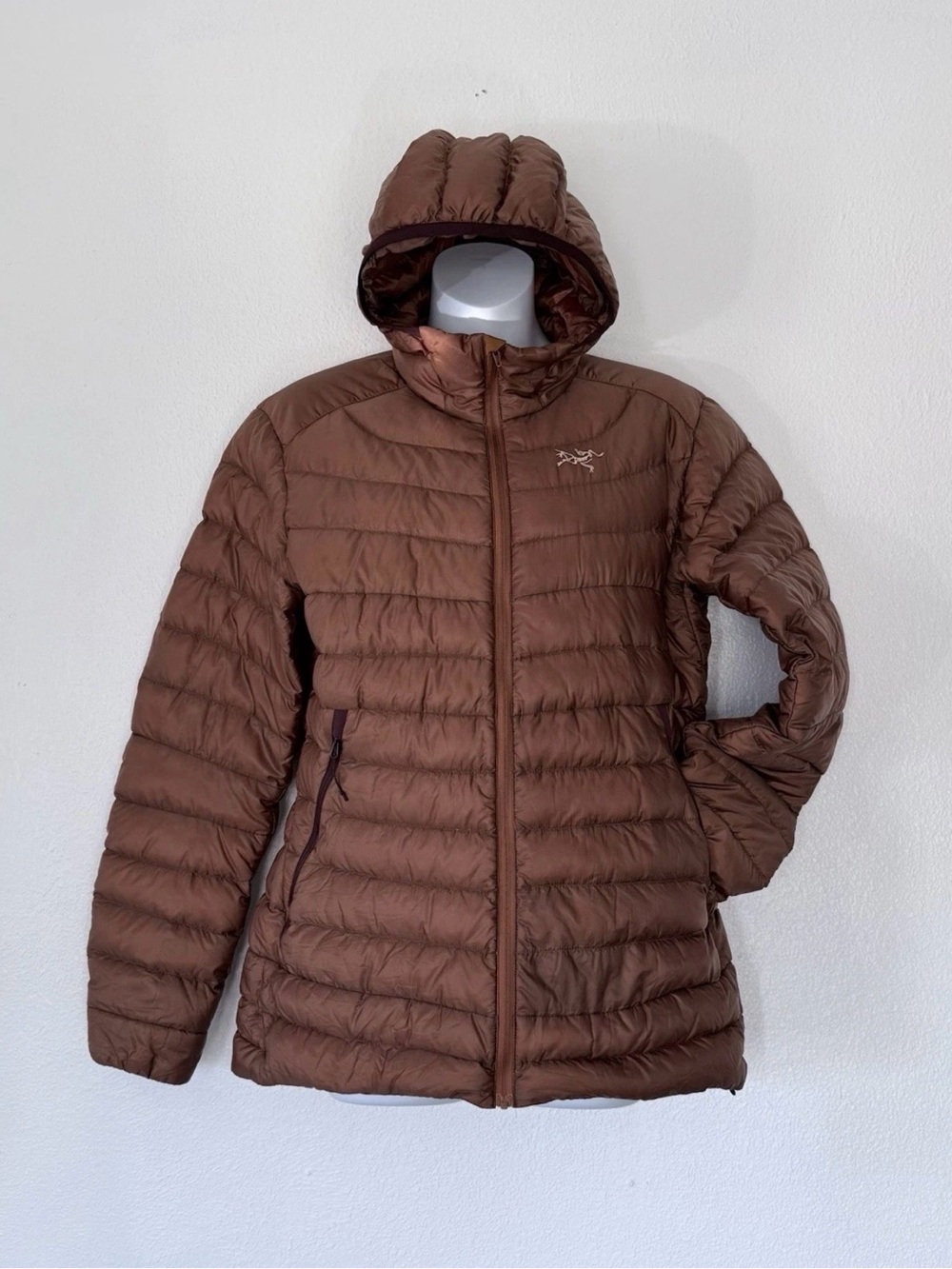 Arc'teryx Women's Brown Hooded Down Puffer Jacket